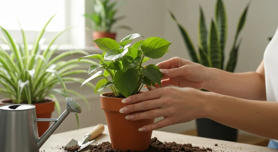 Beginner's Guide to Repotting New Houseplants