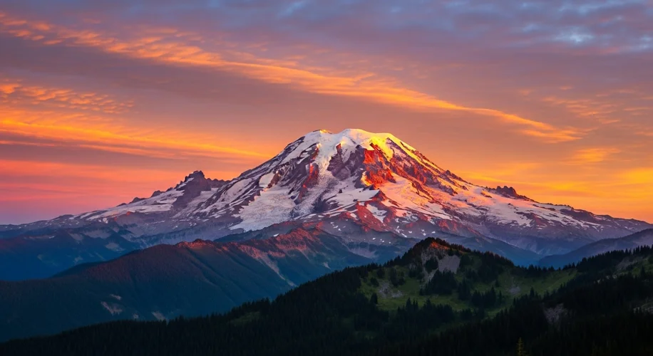 Layers of Time: What Mount Rainier's Sunset Tells Us About Our Planet